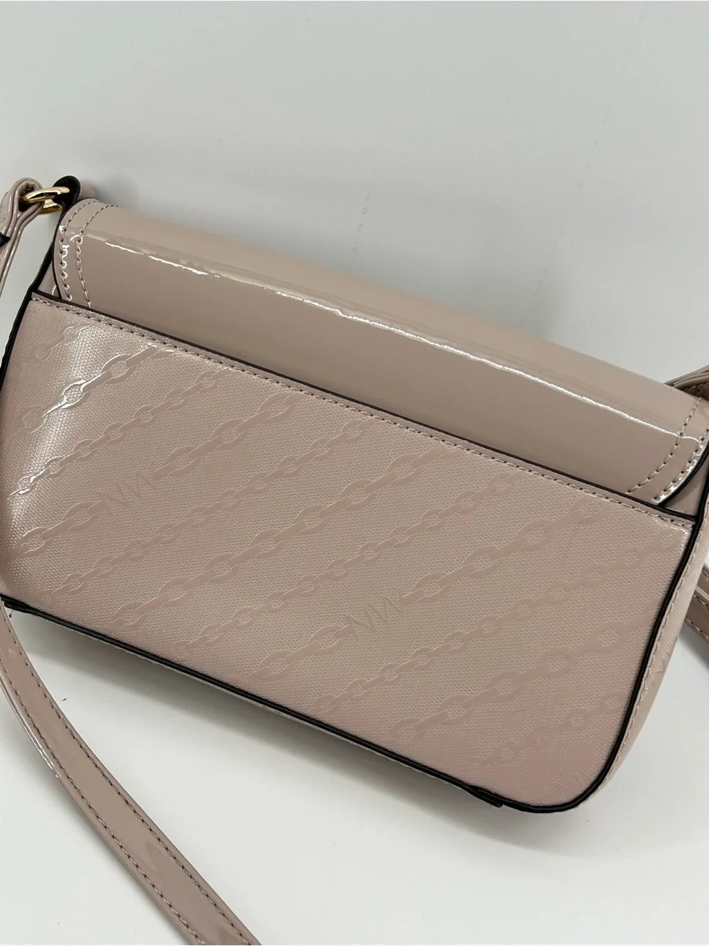 Nine West Pale Nude Pink Patent Crossbody Bag